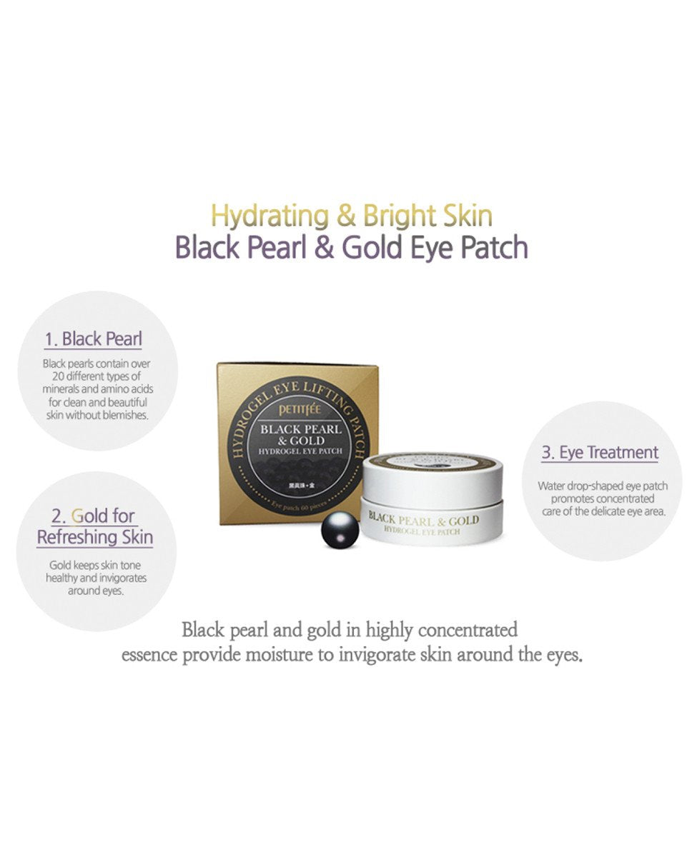 Black Pearl & Gold Hydrogel Eye Patch